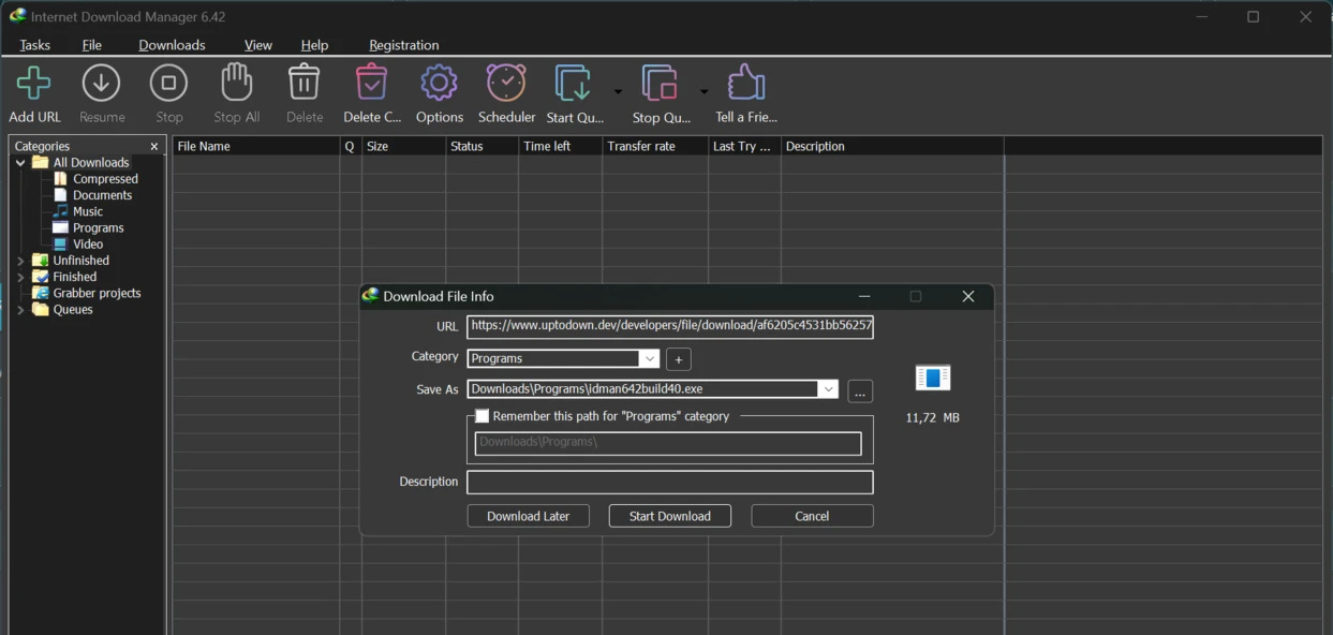 مميزات برنامج داونلود مانجر Internet Download Manager احدث اصدار